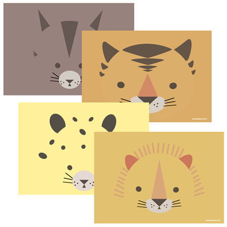 Individuales Animalitos Safari 8u